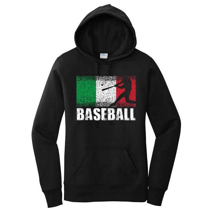 Baseball Sports Italy Flag Italian Baseball Women's Pullover Hoodie