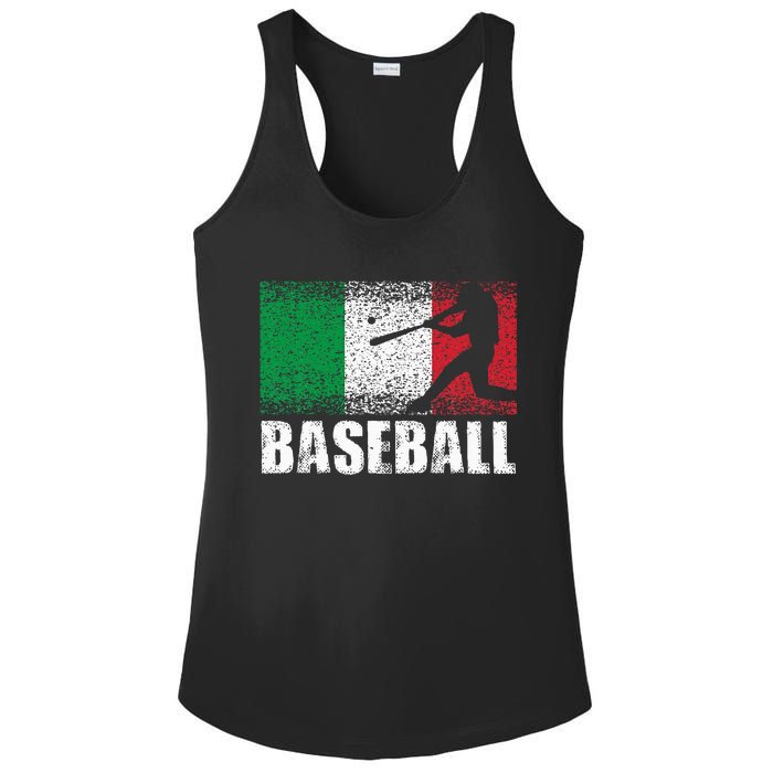 Baseball Sports Italy Flag Italian Baseball Ladies PosiCharge Competitor Racerback Tank