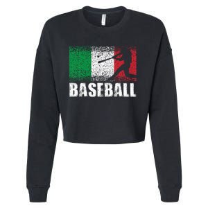 Baseball Sports Italy Flag Italian Baseball Cropped Pullover Crew