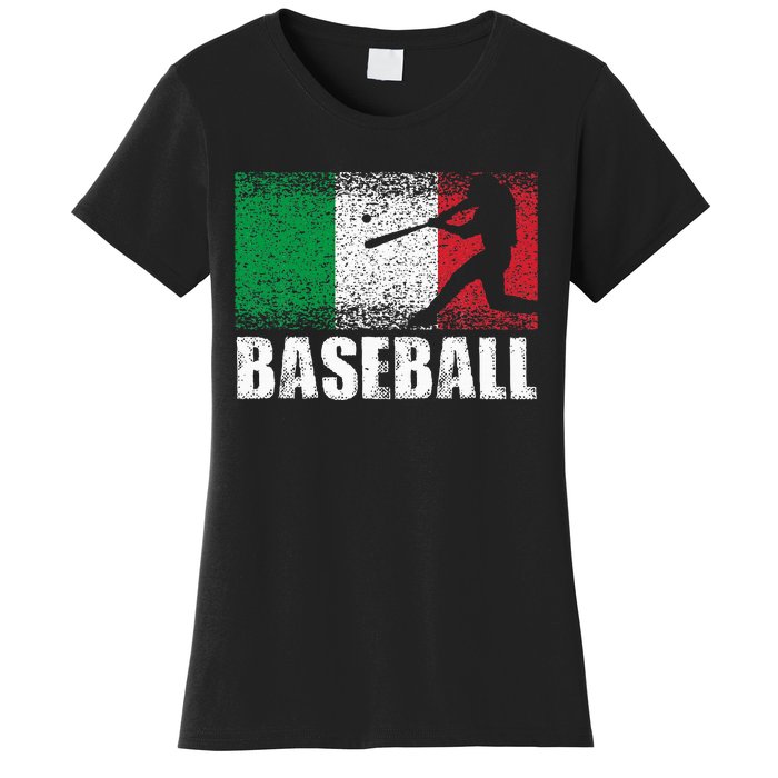 Baseball Sports Italy Flag Italian Baseball Women's T-Shirt