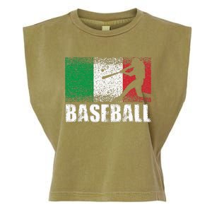 Baseball Sports Italy Flag Italian Baseball Garment-Dyed Women's Muscle Tee