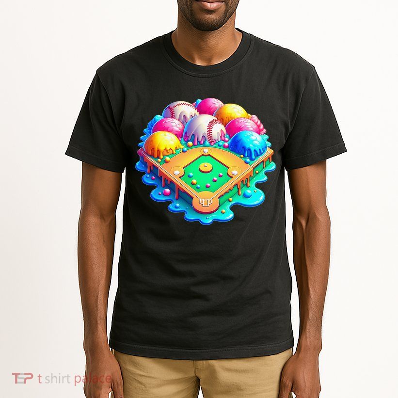 Baseball Stadiums Ice Cream Drip For Tall T-Shirt