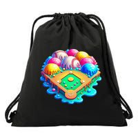 Baseball Stadiums Ice Cream Drip For Drawstring Bag