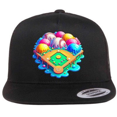 Baseball Stadiums Ice Cream Drip For Flatbill Hat