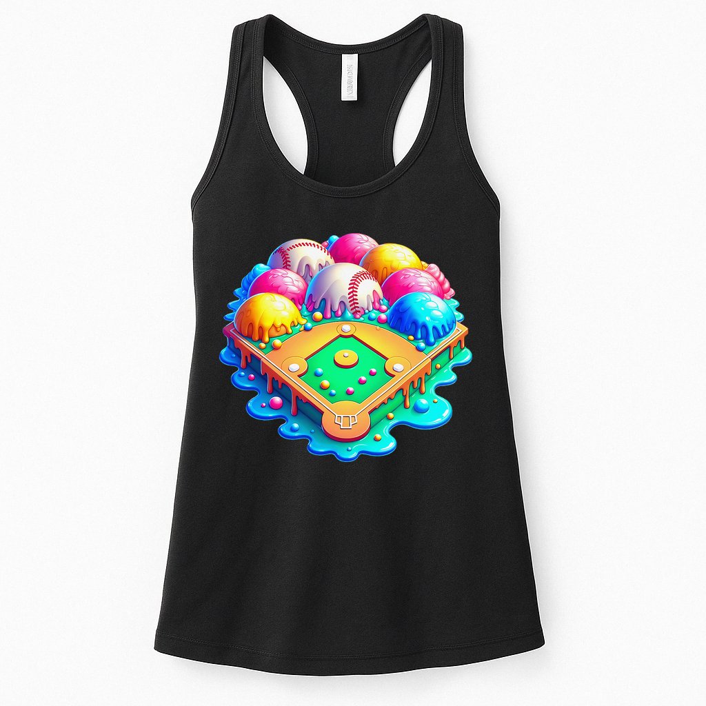 Baseball Stadiums Ice Cream Drip For Womens Tank Top