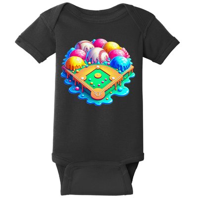 Baseball Stadiums Ice Cream Drip For Baby Bodysuit