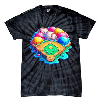 Baseball Stadiums Ice Cream Drip For Tie-Dye T-Shirt