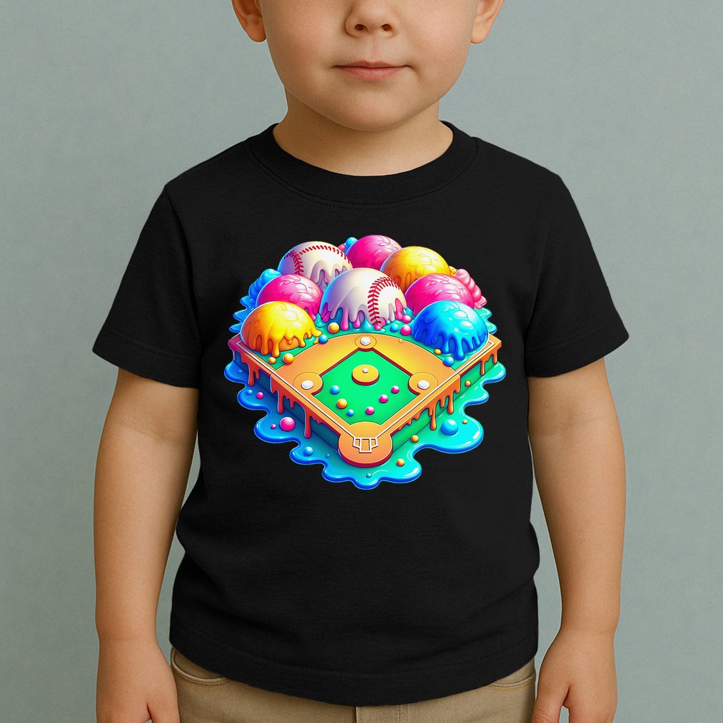 Baseball Stadiums Ice Cream Drip For Toddler T-Shirt