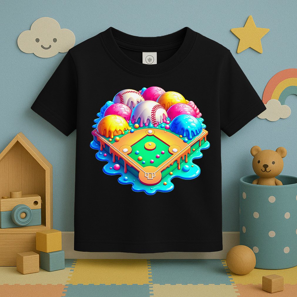 Baseball Stadiums Ice Cream Drip For Toddler T-Shirt