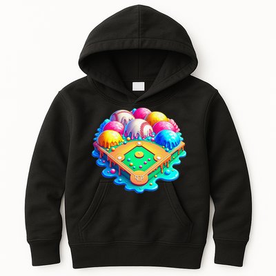 Baseball Stadiums Ice Cream Drip For Kids Hoodie