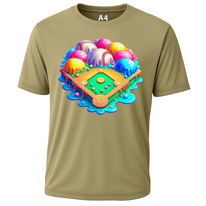 Baseball Stadiums Ice Cream Drip For Cooling Performance Crew T-Shirt