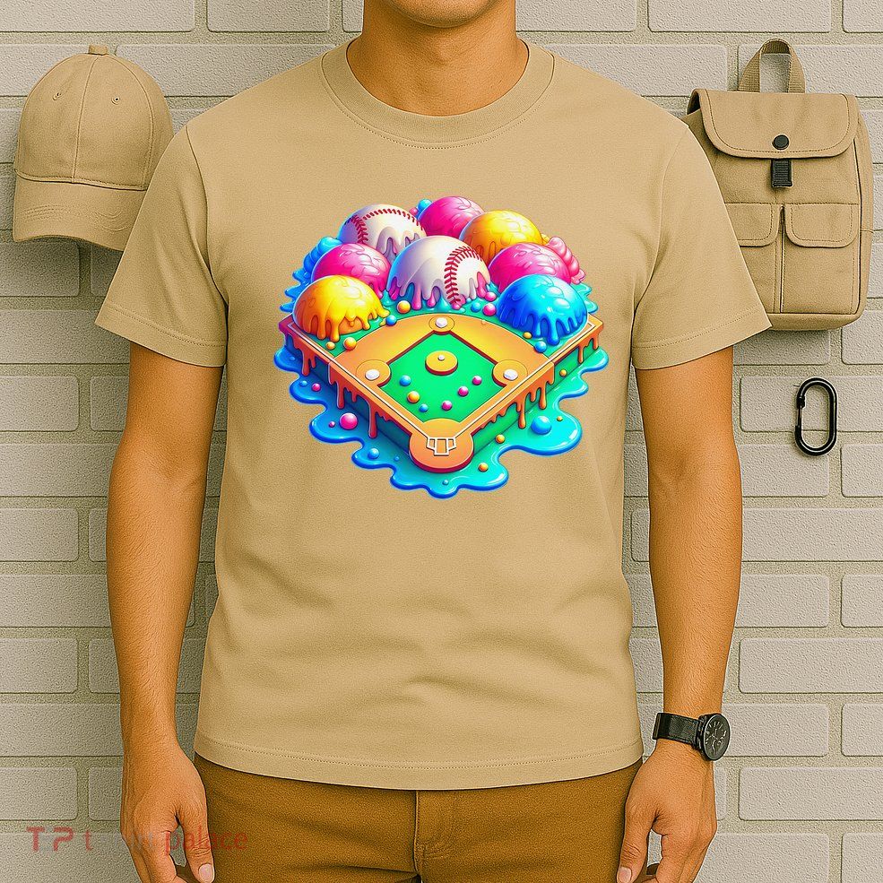 Baseball Stadiums Ice Cream Drip For T-Shirt