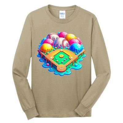 Baseball Stadiums Ice Cream Drip For Tall Long Sleeve T-Shirt