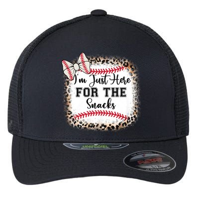 Baseball Sister Im Just Here For The Snacks Flexfit Unipanel Trucker Cap