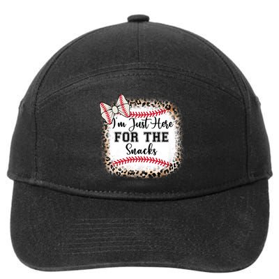 Baseball Sister Im Just Here For The Snacks 7-Panel Snapback Hat