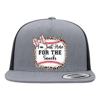 Baseball Sister Im Just Here For The Snacks Flat Bill Trucker Hat