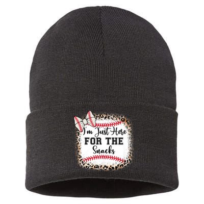 Baseball Sister Im Just Here For The Snacks Sustainable Knit Beanie