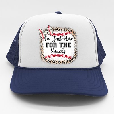 Baseball Sister Im Just Here For The Snacks Trucker Hat