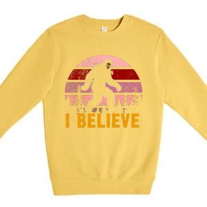 Bigfoot Squatch I Believe Bigfoot Premium Crewneck Sweatshirt