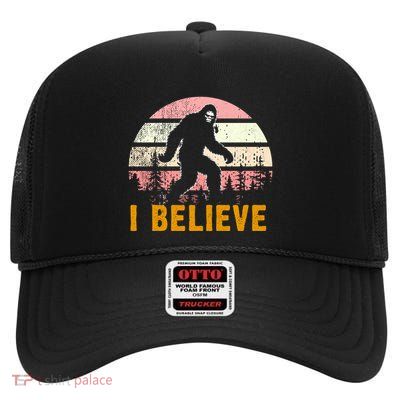 Bigfoot Squatch I Believe Bigfoot High Crown Mesh Back Trucker Hat