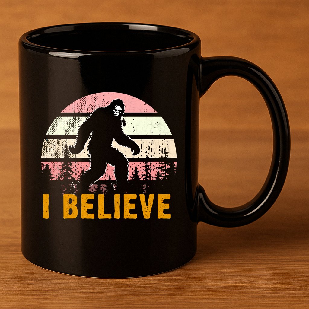 Bigfoot Squatch I Believe Bigfoot 11oz C Handle Ceramic Mug