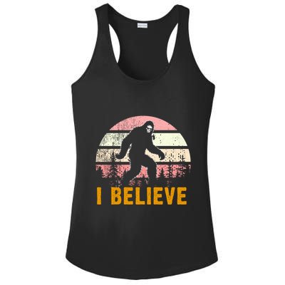 Bigfoot Squatch I Believe Bigfoot Ladies PosiCharge Competitor Racerback Tank