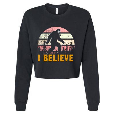 Bigfoot Squatch I Believe Bigfoot Cropped Pullover Crew