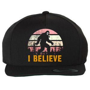 Bigfoot Squatch I Believe Bigfoot Wool Snapback Cap