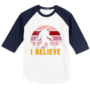 Bigfoot Squatch I Believe Bigfoot Baseball Sleeve Shirt