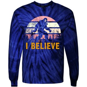 Bigfoot Squatch I Believe Bigfoot Tie-Dye Long Sleeve Shirt