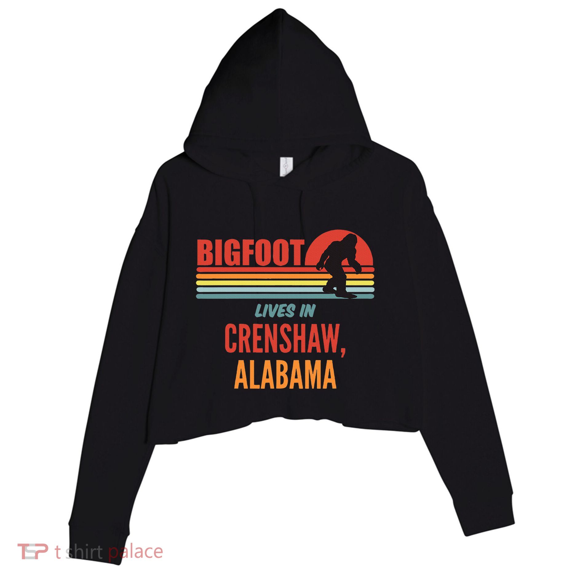 Bigfoot Sighting In Crenshaw Alabama Crop Fleece Hoodie