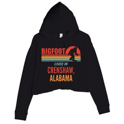 Bigfoot Sighting In Crenshaw Alabama Crop Fleece Hoodie