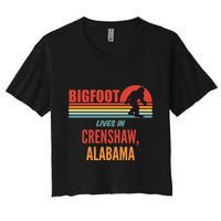 Bigfoot Sighting In Crenshaw Alabama Women's Crop Top Tee