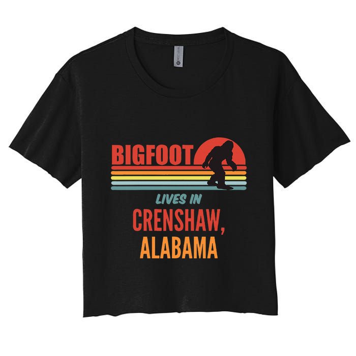 Bigfoot Sighting In Crenshaw Alabama Women's Crop Top Tee