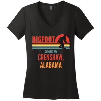 Bigfoot Sighting In Crenshaw Alabama Women's V-Neck T-Shirt