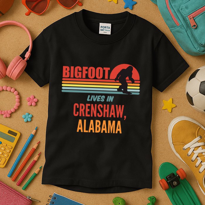 Bigfoot Sighting In Crenshaw Alabama Kids T-Shirt