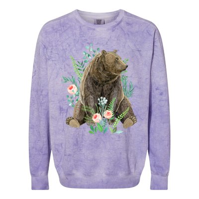 Bear Sitting In The Forest Colorblast Crewneck Sweatshirt