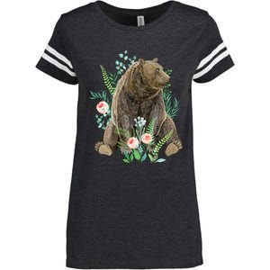 Bear Sitting In The Forest Enza Ladies Jersey Football T-Shirt