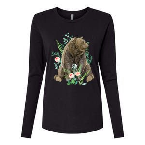 Bear Sitting In The Forest Womens Cotton Relaxed Long Sleeve T-Shirt