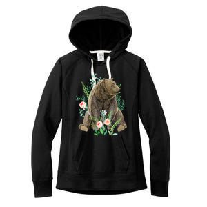 Bear Sitting In The Forest Women's Fleece Hoodie