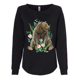 Bear Sitting In The Forest Womens California Wash Sweatshirt