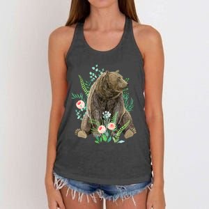 Bear Sitting In The Forest Women's Knotted Racerback Tank