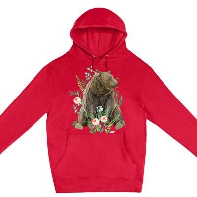 Bear Sitting In The Forest Premium Pullover Hoodie