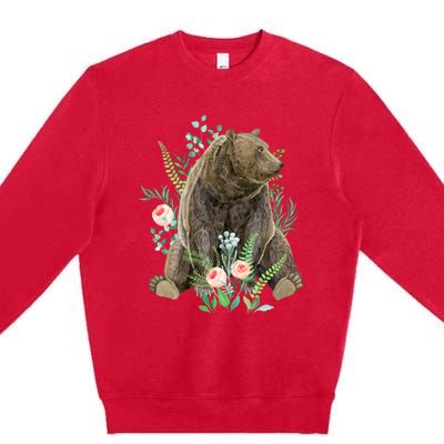 Bear Sitting In The Forest Premium Crewneck Sweatshirt