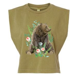 Bear Sitting In The Forest Garment-Dyed Women's Muscle Tee