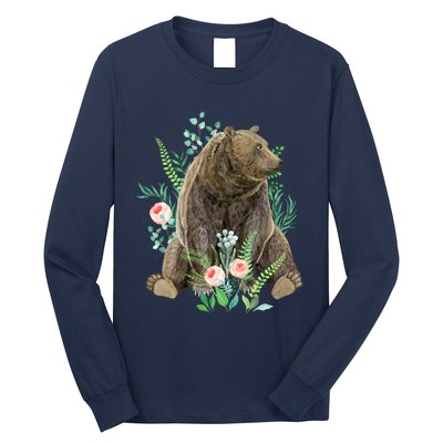 Bear Sitting In The Forest Long Sleeve Shirt