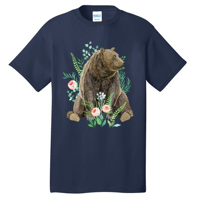 Bear Sitting In The Forest Tall T-Shirt