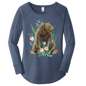 Bear Sitting In The Forest Women's Perfect Tri Tunic Long Sleeve Shirt