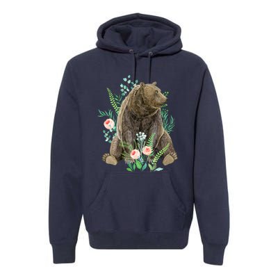 Bear Sitting In The Forest Premium Hoodie