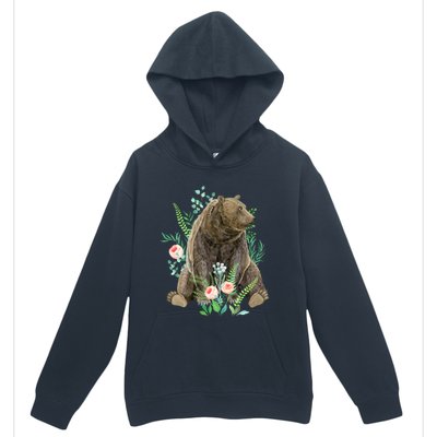 Bear Sitting In The Forest Urban Pullover Hoodie